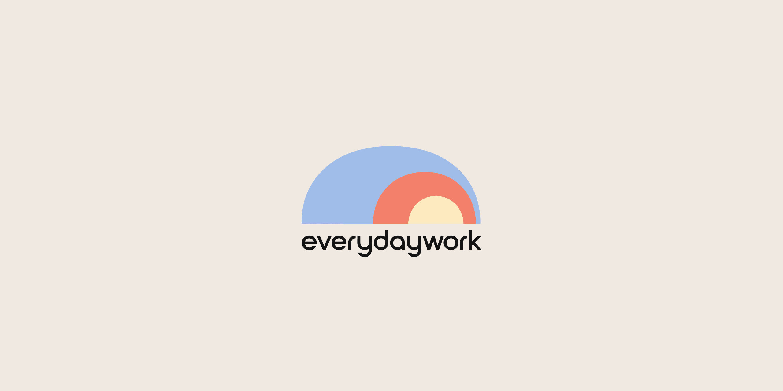 Everydaywork의 컬러 심볼과 워드마크를 적용한 브랜드 아이덴티티 디자인